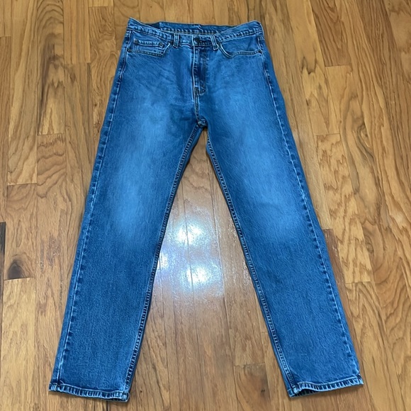 Levi’s 505 Tag Size 34 x 33 Blue Jeans Five Pocket Zip Fly Straight Leg Mid Rise - Picture 2 of 13